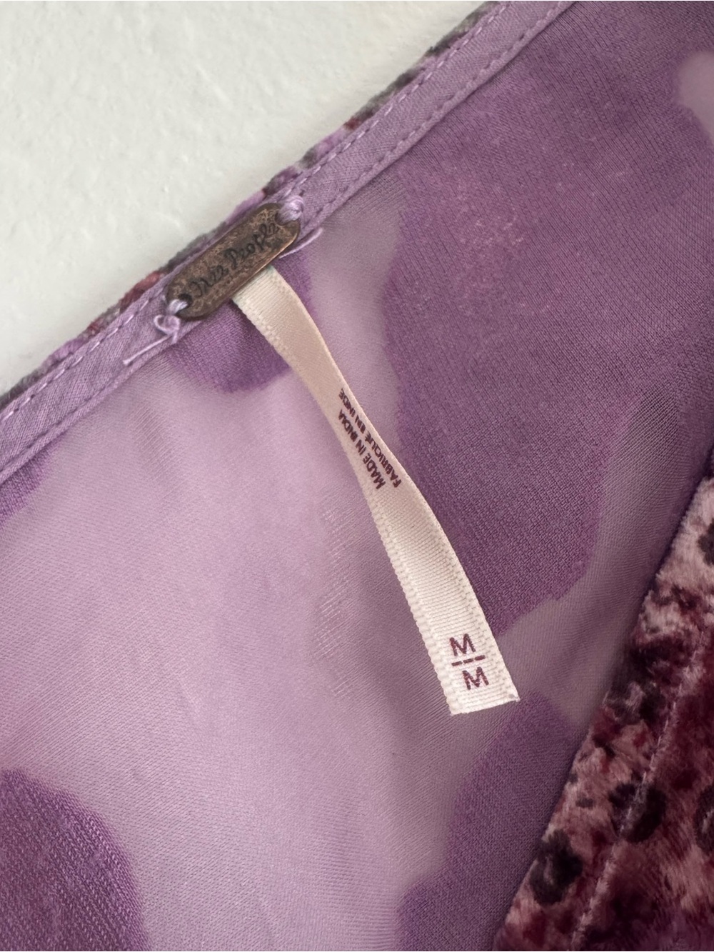Free People | Lavender Floral Velvet Tie-Strap Camisole | Size M - Picture 2 of 6